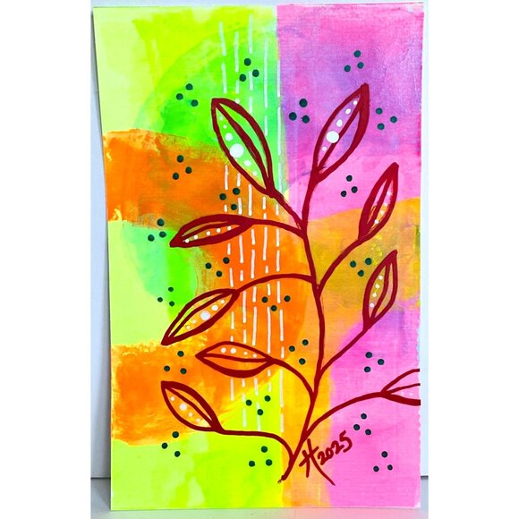 Rain Over Venus Original Acrylic Painting 8x10in Mat Frame Ready Squeegee Art - Picture 1 of 8
